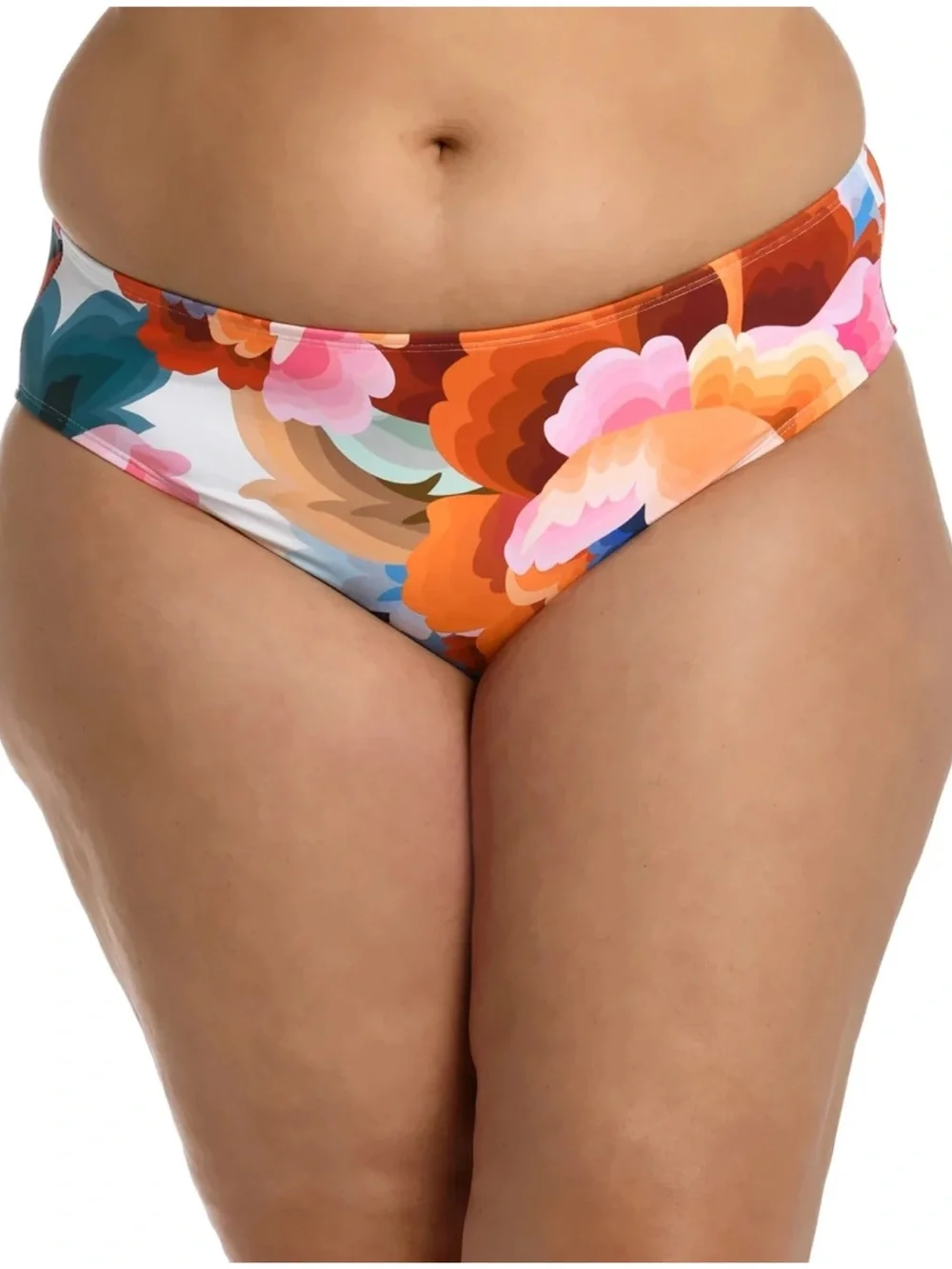 NWT La Blanca Floral Rhythm Hipster Orange Pink Blue Floral Bikini Bottom 18W